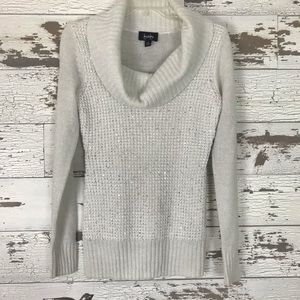 By & By Womens Sweater White Sequins Small
